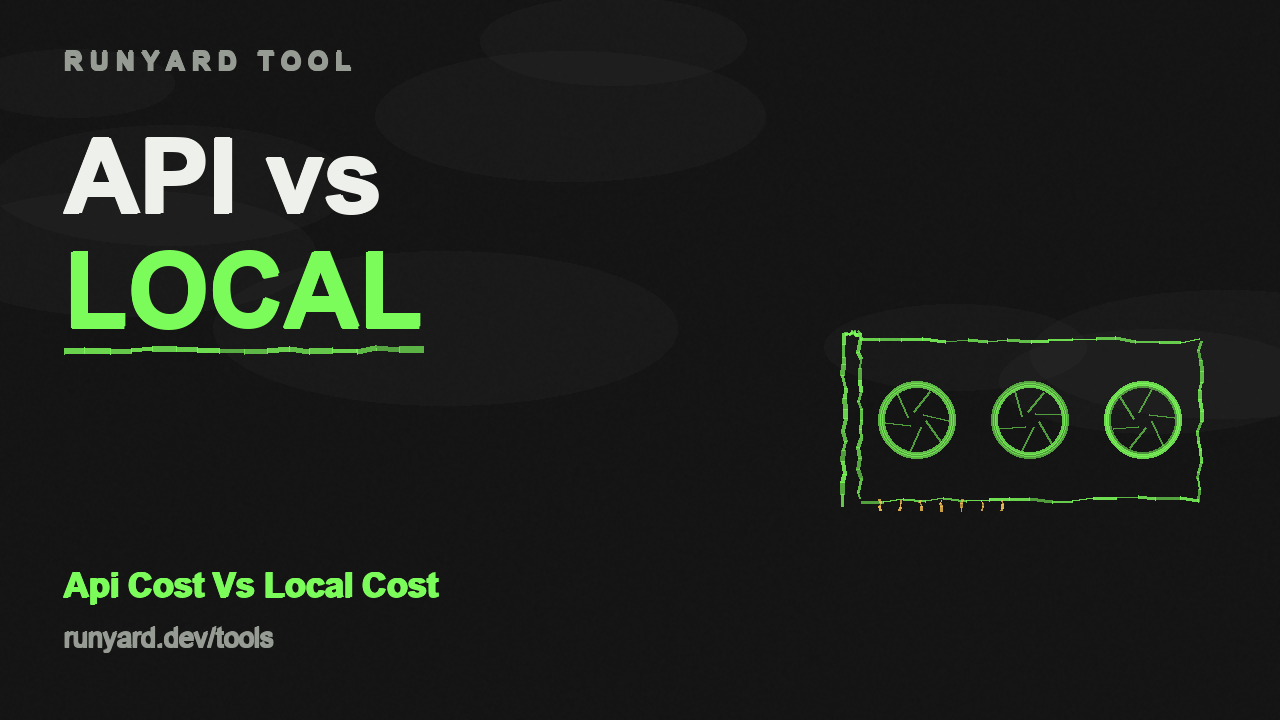 API Cost vs Local Cost Calculator — Runyard tool