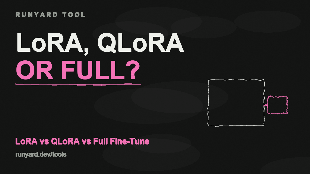 LoRA vs QLoRA vs Full Fine-Tune — Which fine-tuning method should I use?